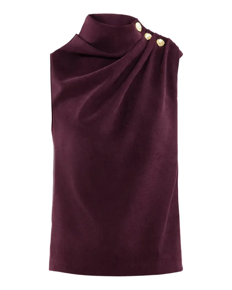 Saiid Kobeisy button-embellished pleated top - Violett Violett