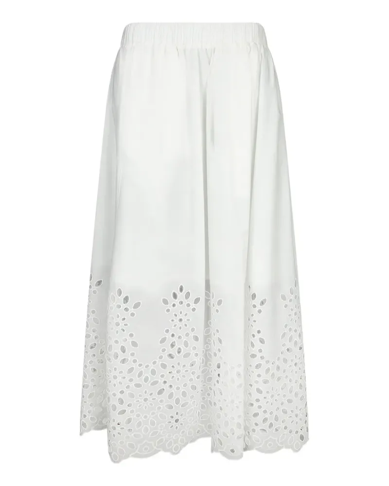 Moschino broderie-anglaise flared midi skirt - Weiß Weiß