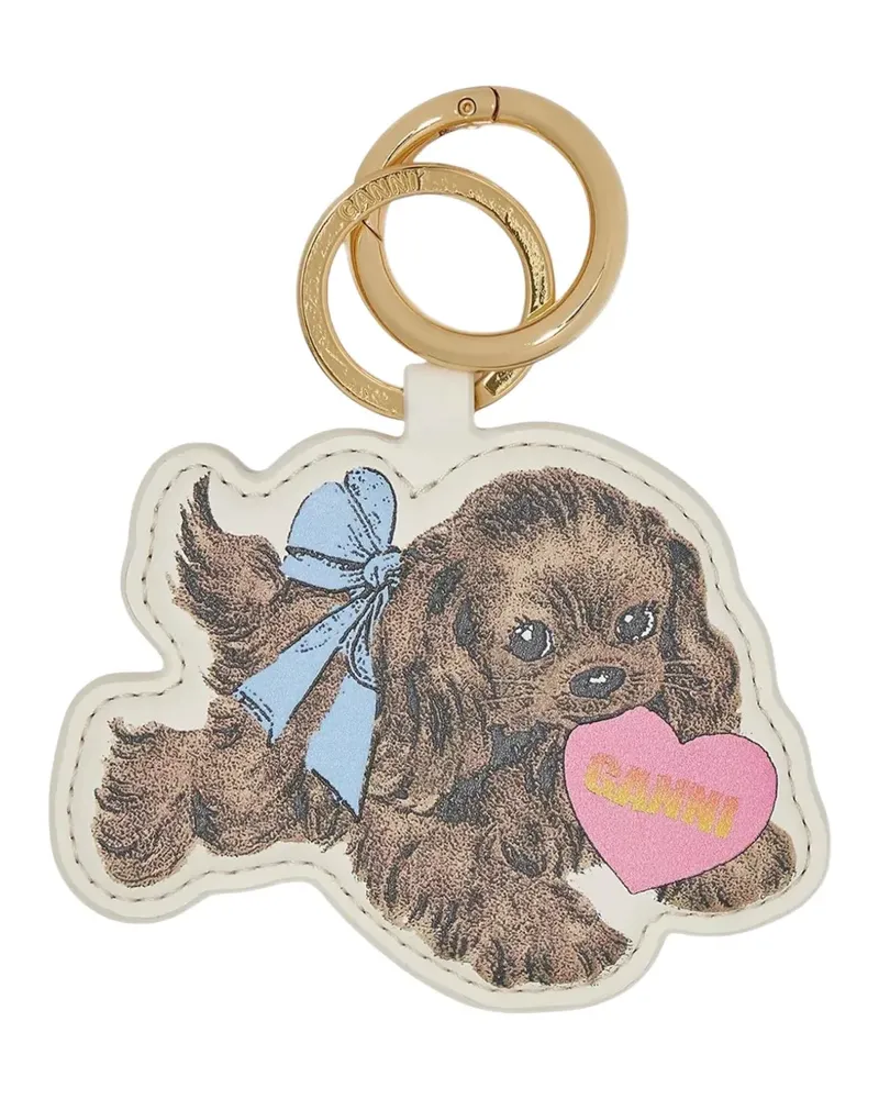 Ganni puppy keyring - Nude Nude