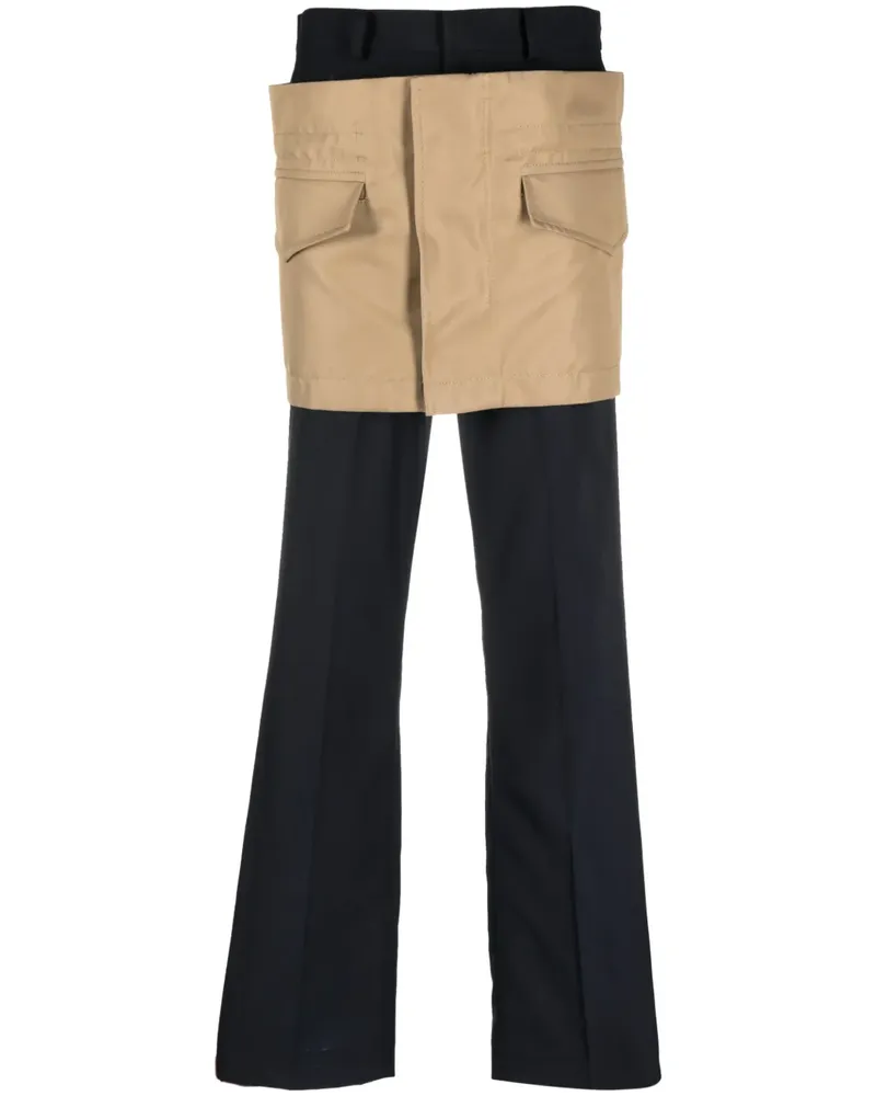 Sacai Schmale Hose - Schwarz Schwarz