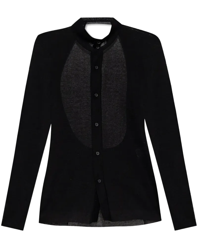 Issey Miyake Rückenfreier Cardigan - Schwarz Schwarz