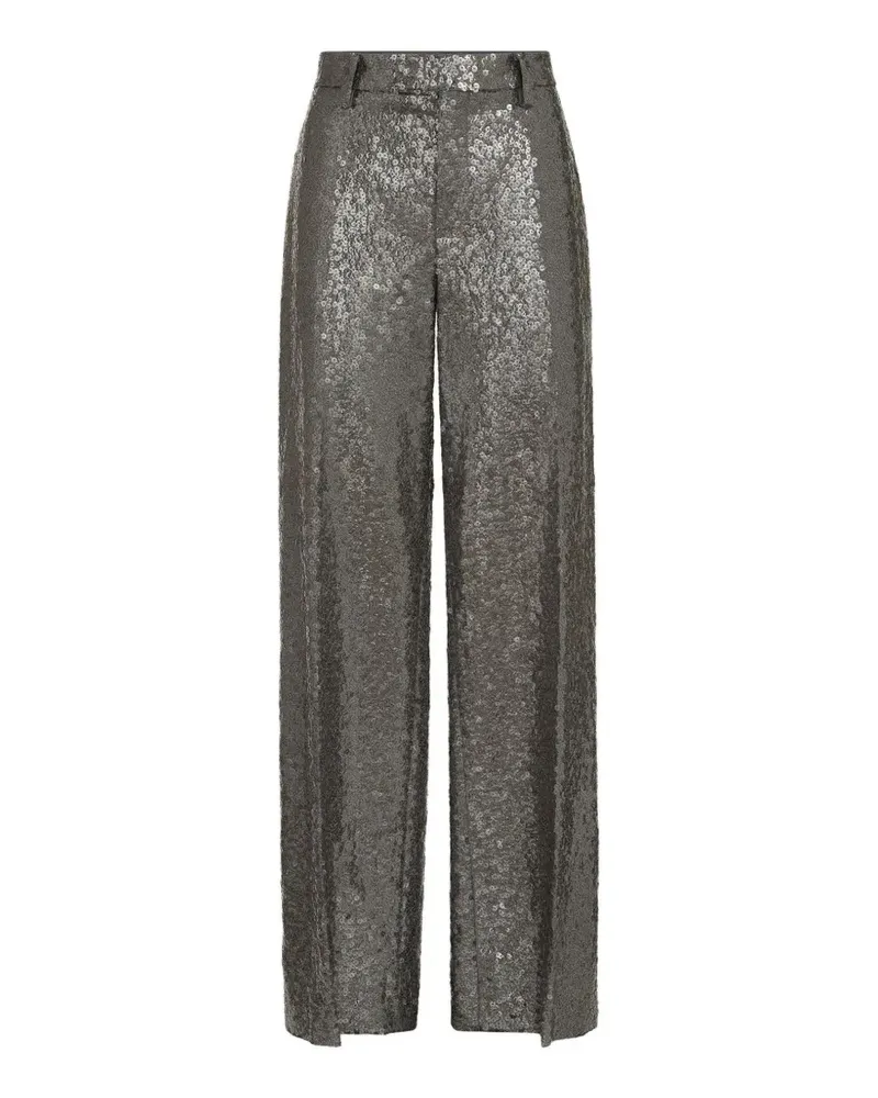 Brunello Cucinelli Ausgestellte Hose aus Schurwollflanell mit schillernder Textur - Grau Grau