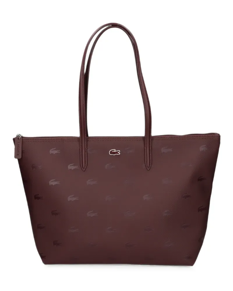 Lacoste Große Schultertasche mit Monogramm-Print - Rot Rot