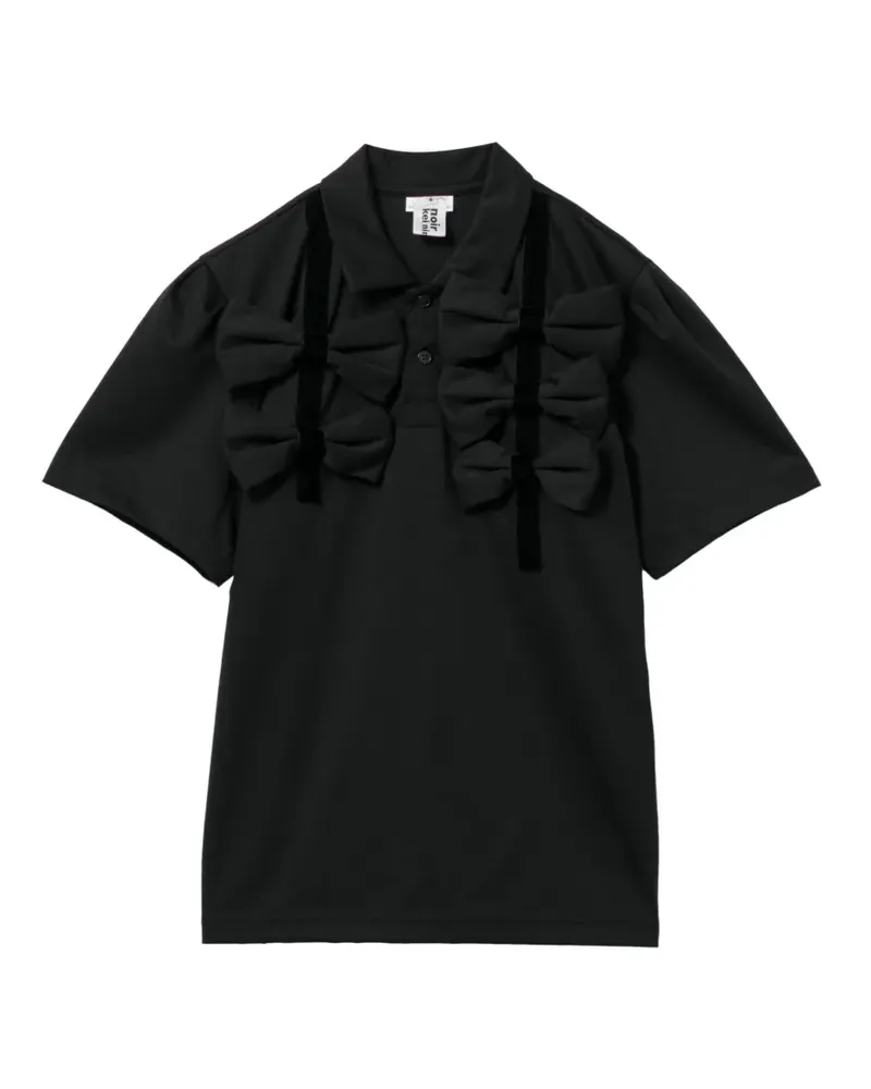 Noir Kei Ninomiya Top mit gerüschten Details - Schwarz Schwarz