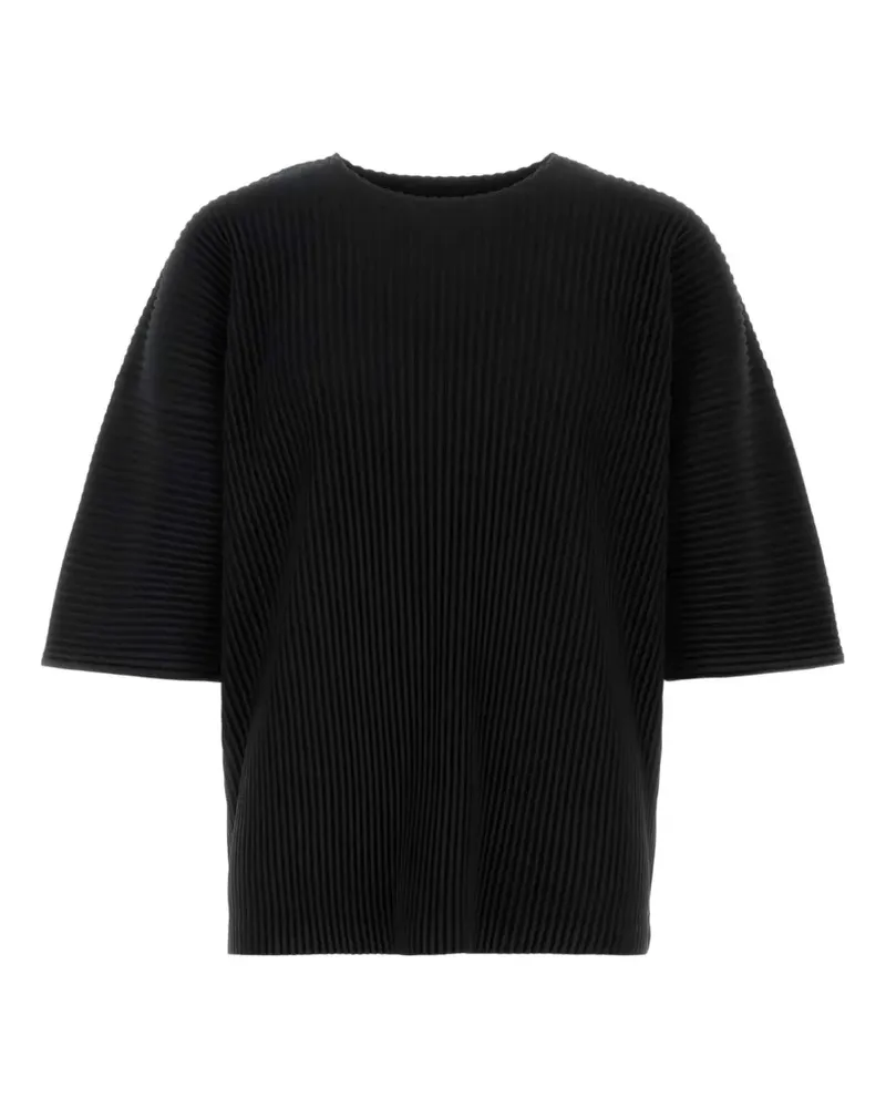 Issey Miyake pleated T-shirt - Schwarz Schwarz