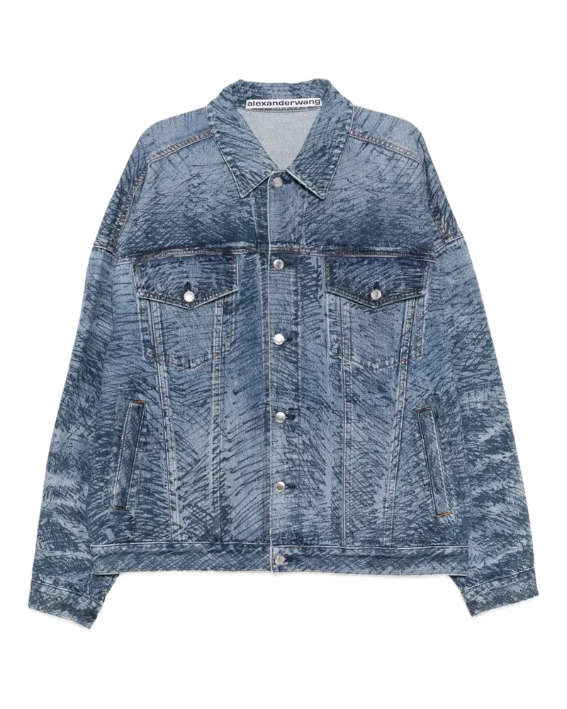 Alexander Wang Jeansjacke mit Marker-Print - Blau Blau