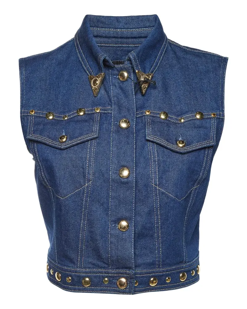 Versace Jeans Cropped-Weste mit Nieten - Blau Blau