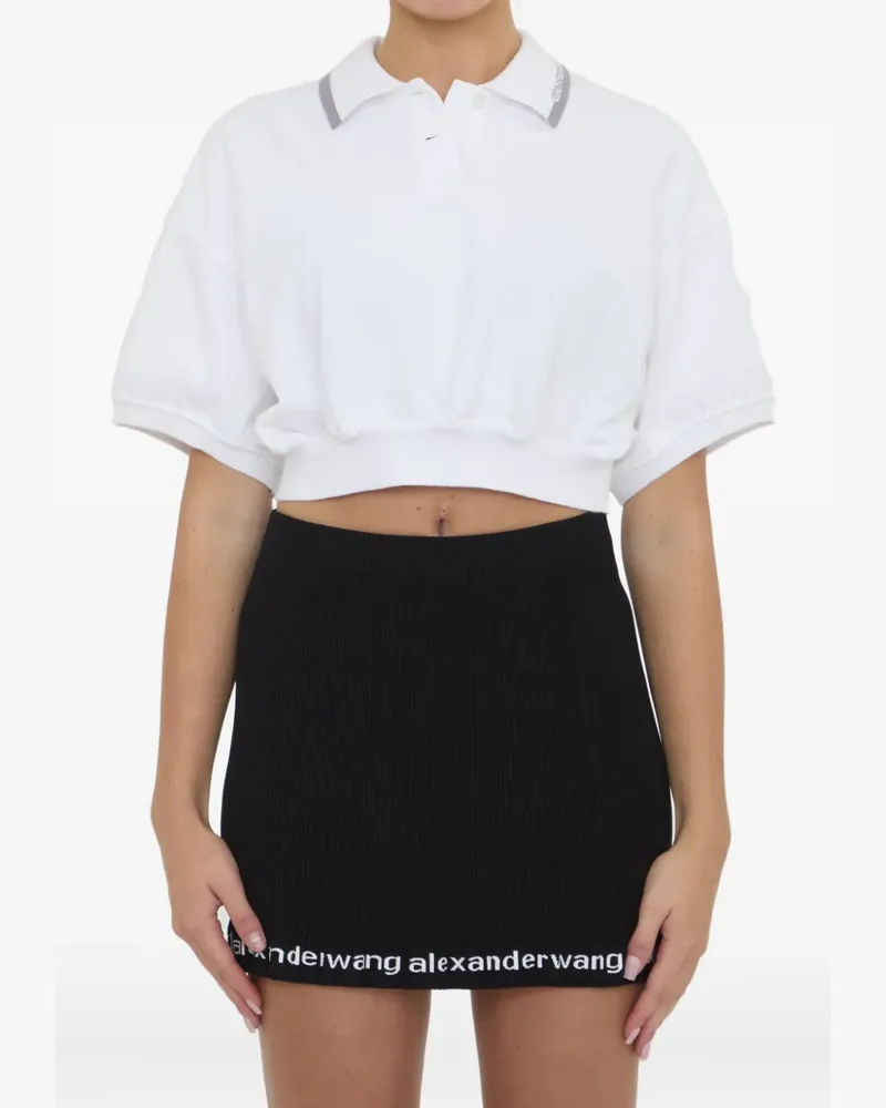 Alexander Wang collar polo top - Weiß Weiß