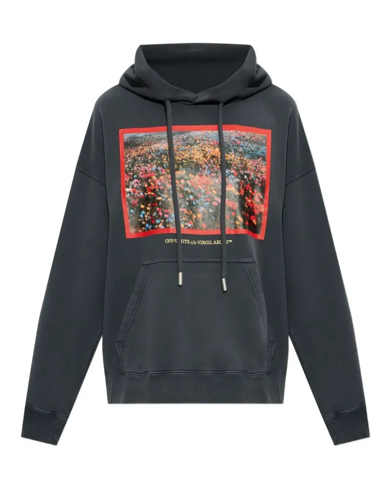 OFF-WHITE graphic-print hoodie - Grau Grau