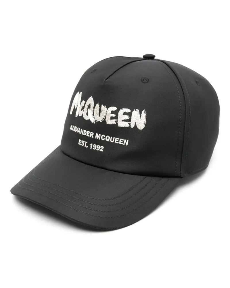 Alexander McQueen Baseballkappe mit Logo-Stickerei - Schwarz Schwarz