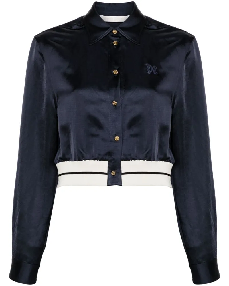 Palm Angels Hemd aus Satin - Blau Blau