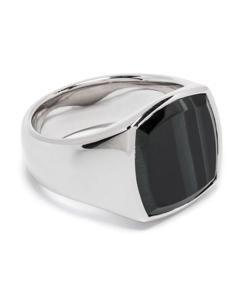 Tom Wood Cushion Blue Hawk Eye Ring - Silber Silber