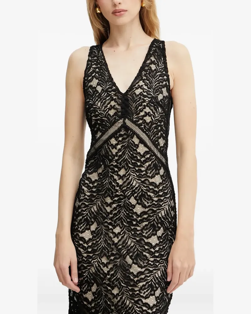 Guess Midikleid aus Spitze - Schwarz Schwarz