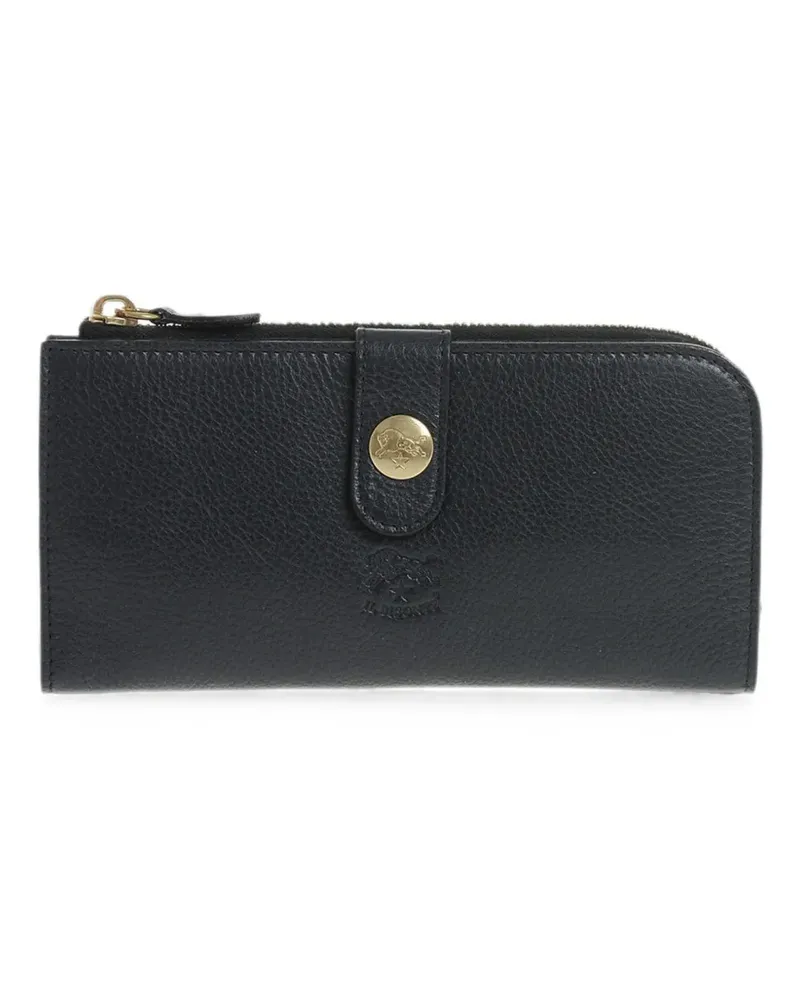 IL BISONTE hammered leather wallet - Blau Blau