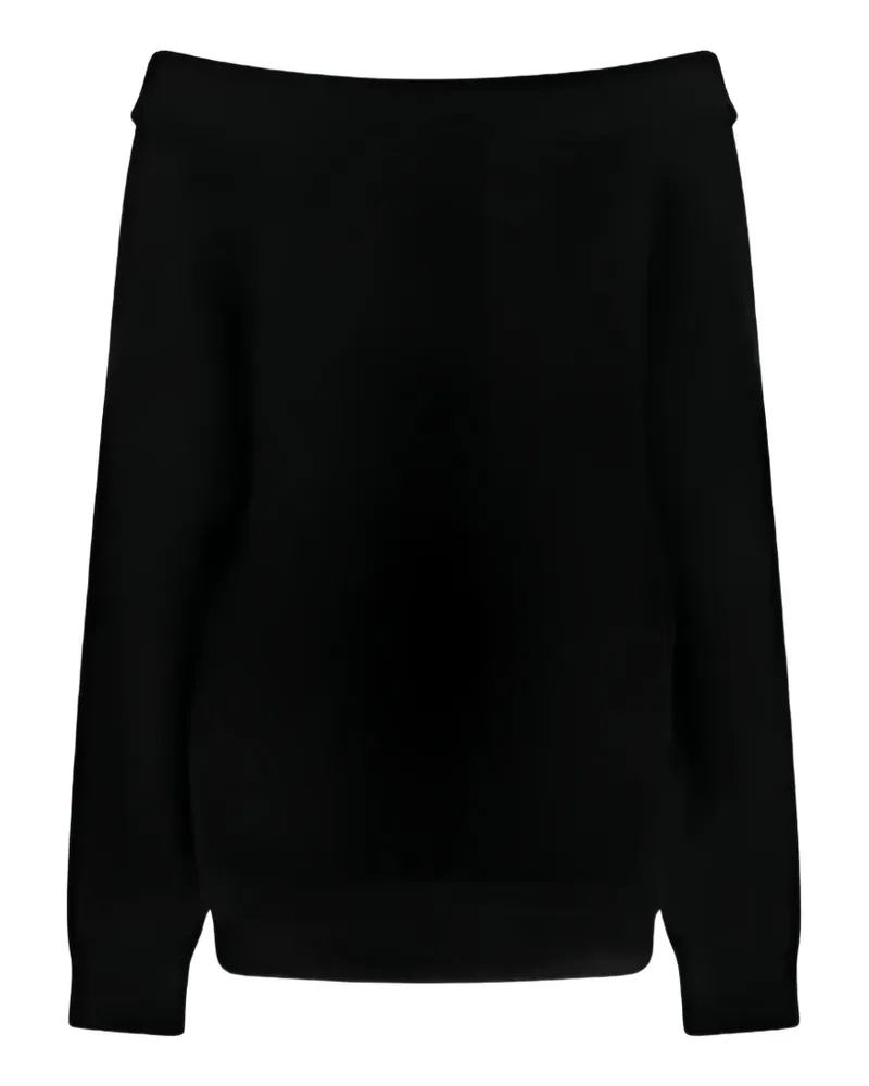 Valentino Garavani Gerippter One-Shoulder-Pullover - Schwarz Schwarz