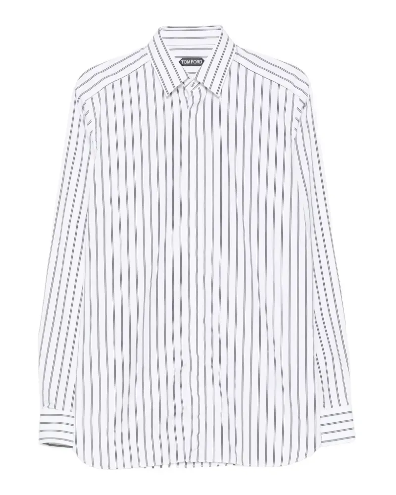 Tom Ford Gestreiftes Hemd - Weiß Weiß