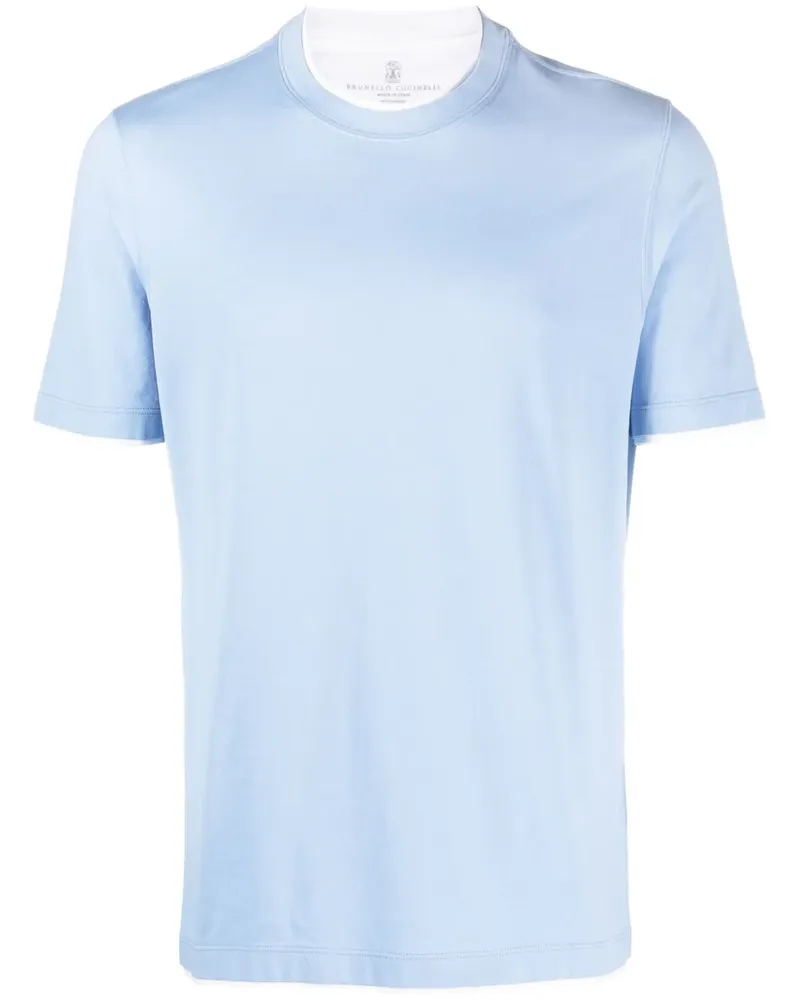 Brunello Cucinelli T-Shirt mit Rundhalsausschnitt - Blau Blau