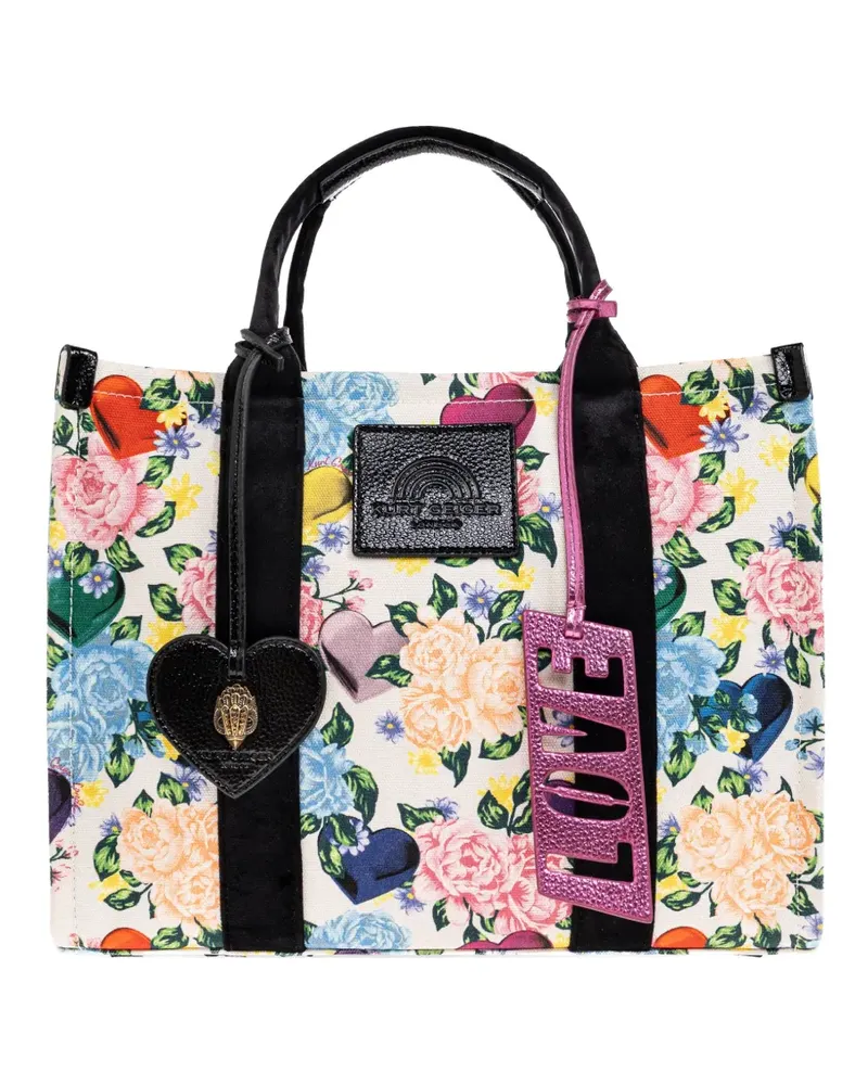 Kurt Geiger floral heart-charm tote bag - Nude Nude