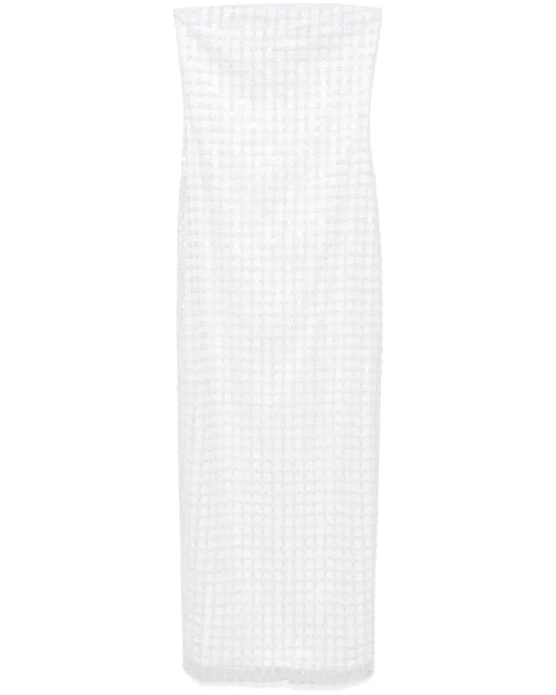 ROTATE Birger Christensen Midikleid mit Pailletten - Weiß Weiß