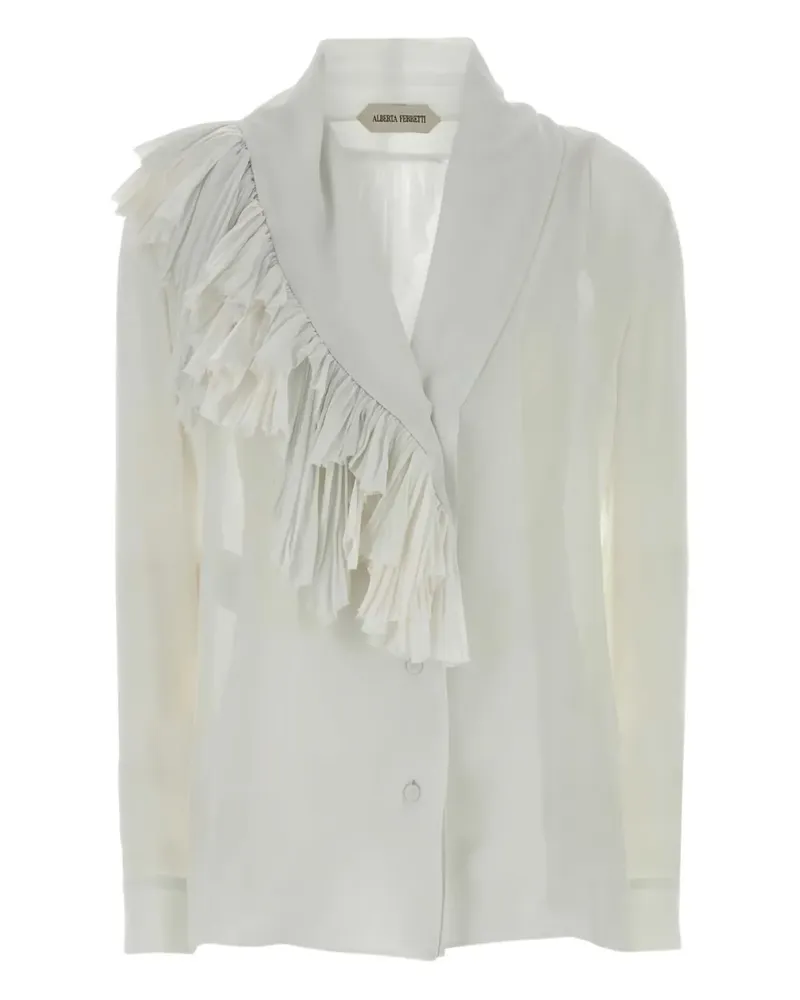 Alberta Ferretti Bluse mit Rüschen - Weiß Weiß