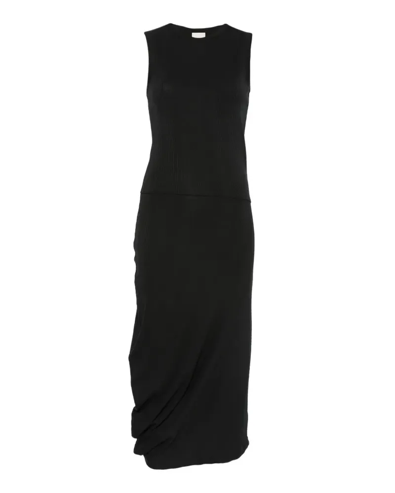 Calvin Klein ribbed sleeveless midi dress - Schwarz Schwarz