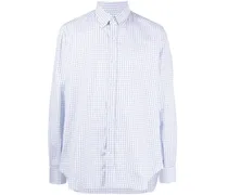 Kariertes Button-down-Hemd - Blau