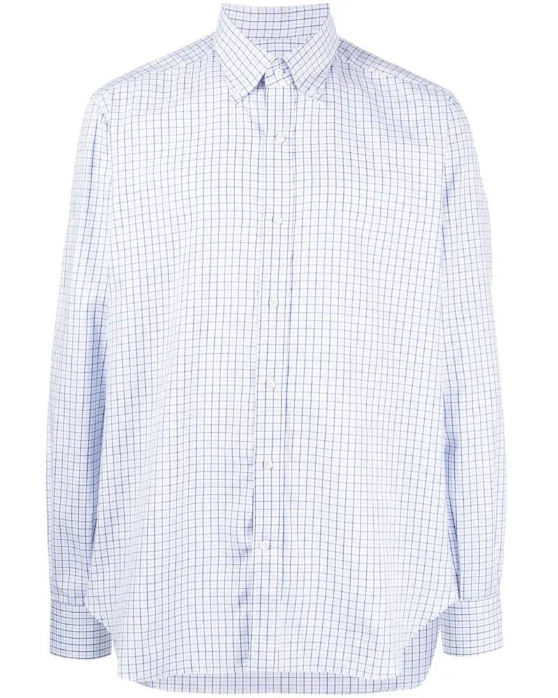 Luciano Barbera Kariertes Button-down-Hemd - Blau Blau