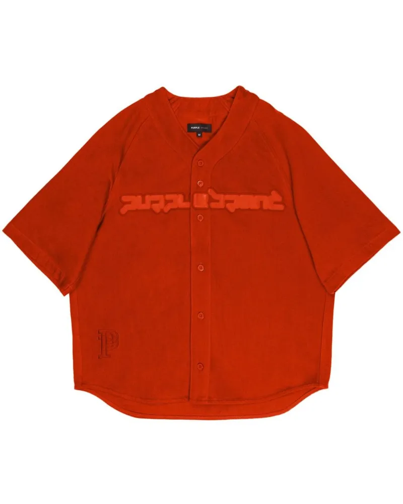 PURPLE BRAND Hemd mit Logo-Prägung - Rot Rot