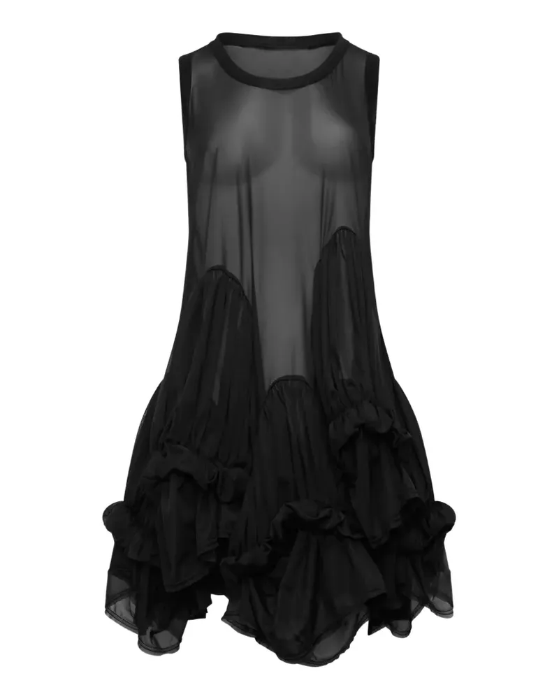 Comme des Garçons sheer ruffled mini dress - Schwarz Schwarz