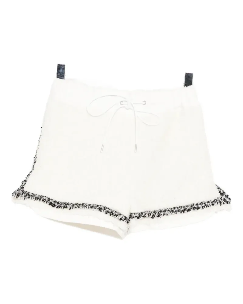 Sacai boucle-trim shorts - Weiß Weiß
