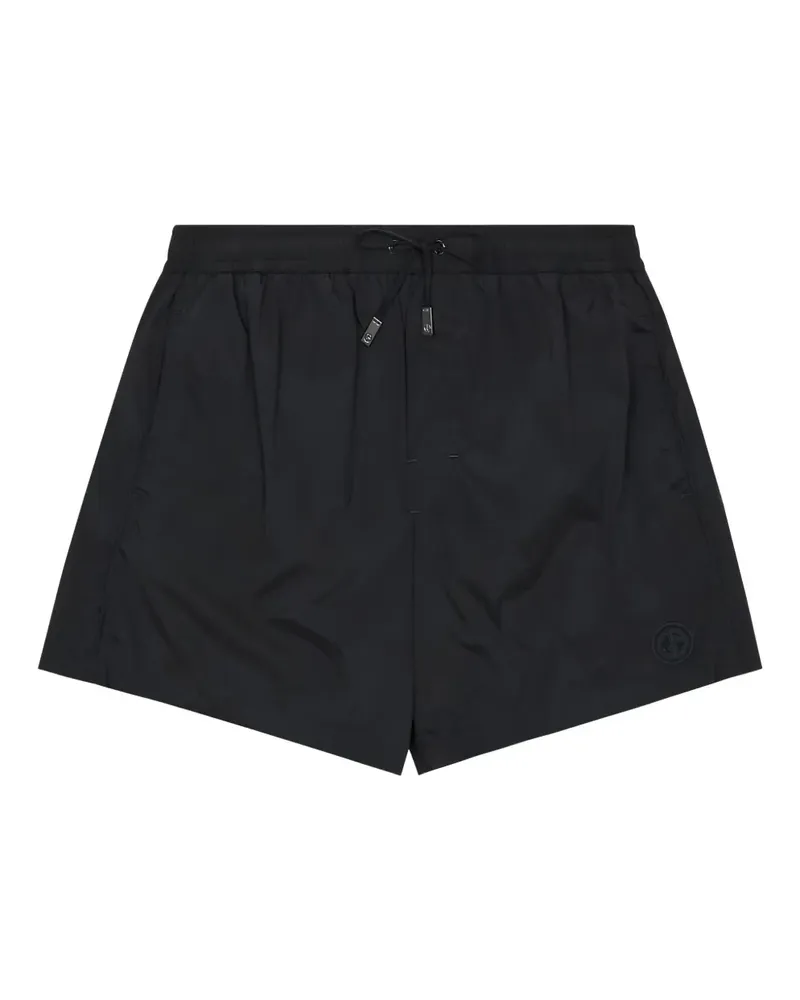 Giorgio Armani Badeshorts mit Logo-Applikation - Schwarz Schwarz