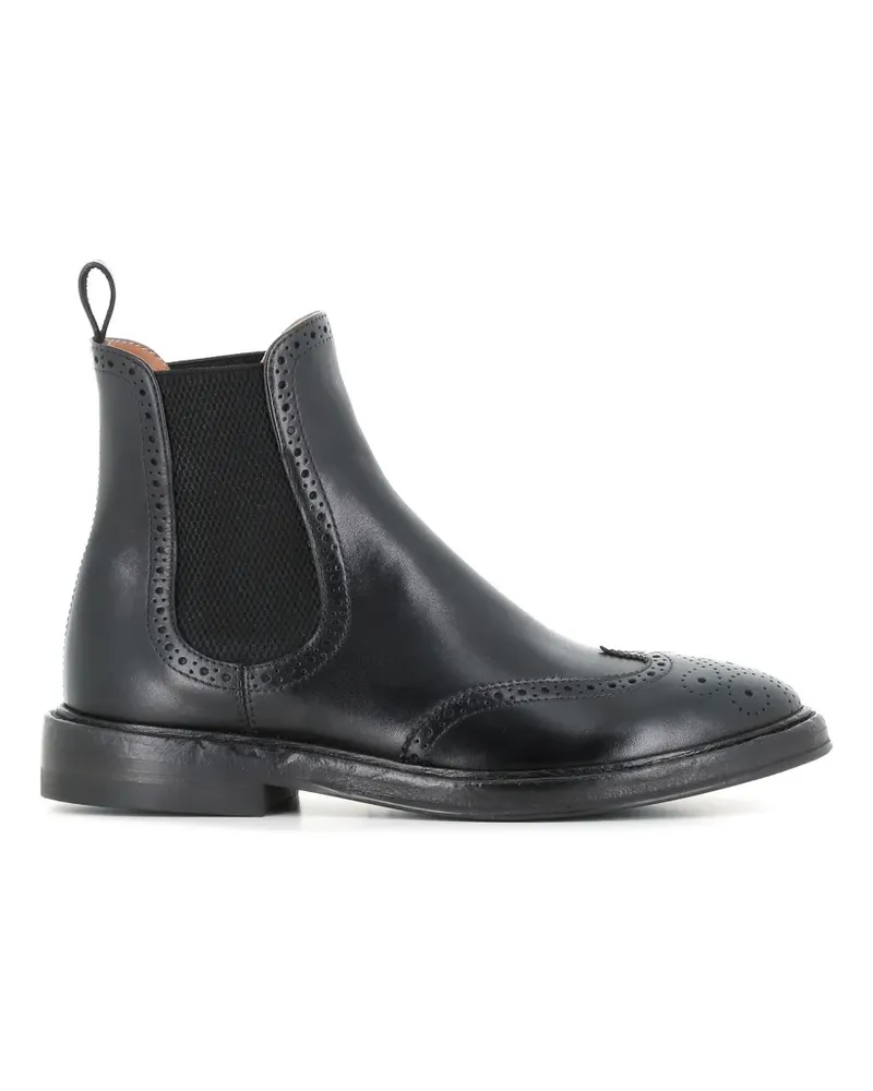 Alberto Fasciani Chelsea-Boots mit Budapestermuster - Schwarz Schwarz