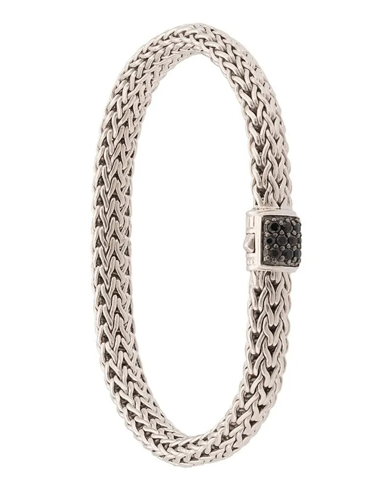 John Hardy Classic Chain 6,5mm Armband mit schwarzem Saphir-Pavé - Silber Silber