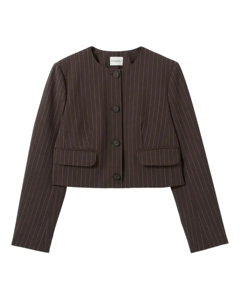 Claudie Pierlot Cropped-Jacke mit Nadelstreifen - Braun Braun