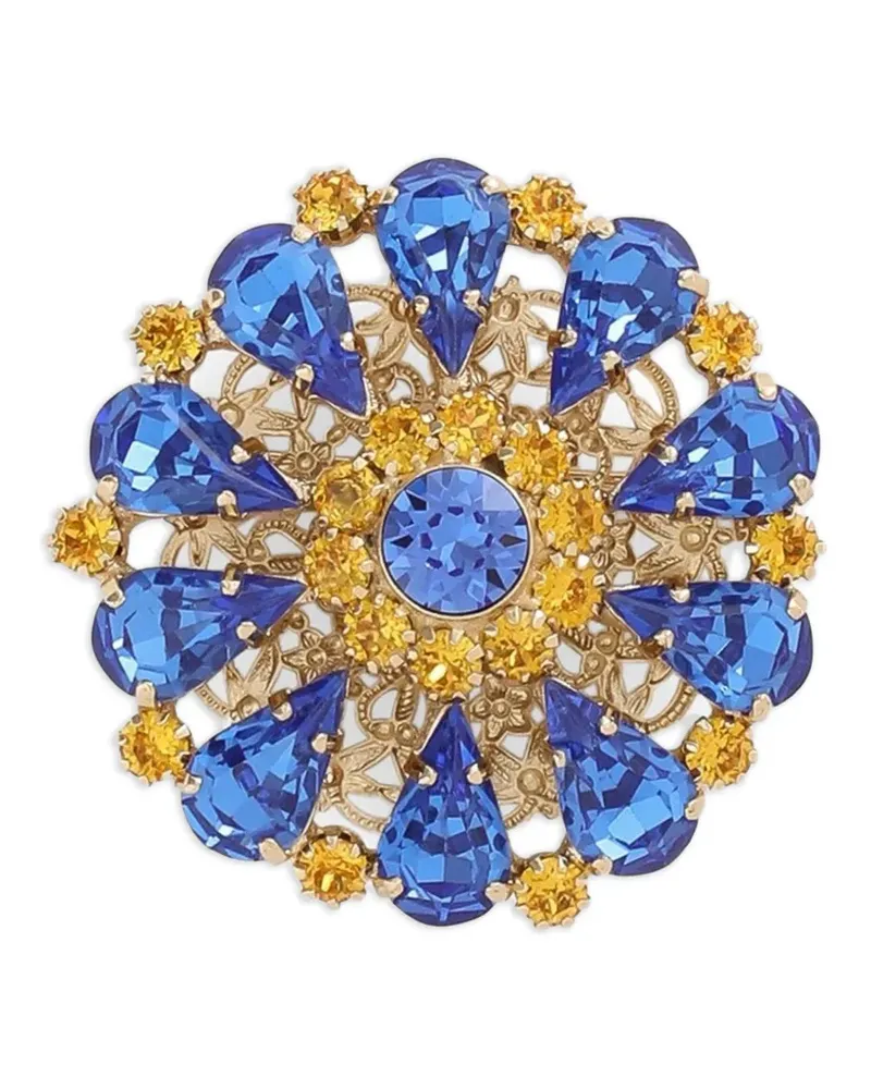 Dolce & Gabbana Anstecknadel mit Kristallen - Blau Blau