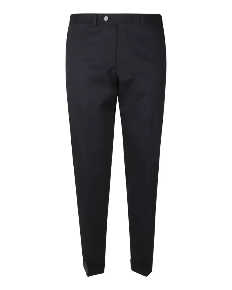 BARBA pressed-crease turn-up trousers - Blau Blau