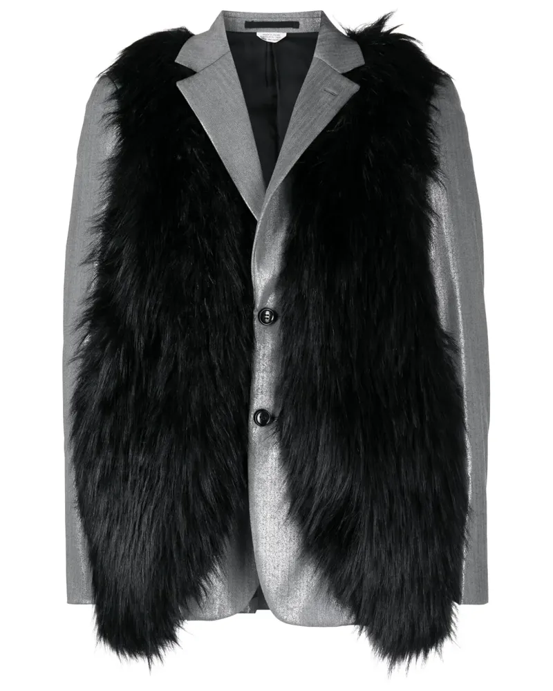 Comme des Garçons Sakko aus Faux Fur - Silber Silber