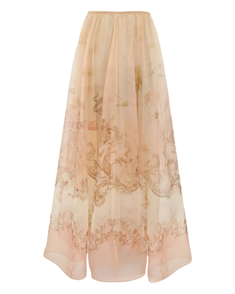 Zimmermann Maxirock mit Organza-Print - Nude Nude