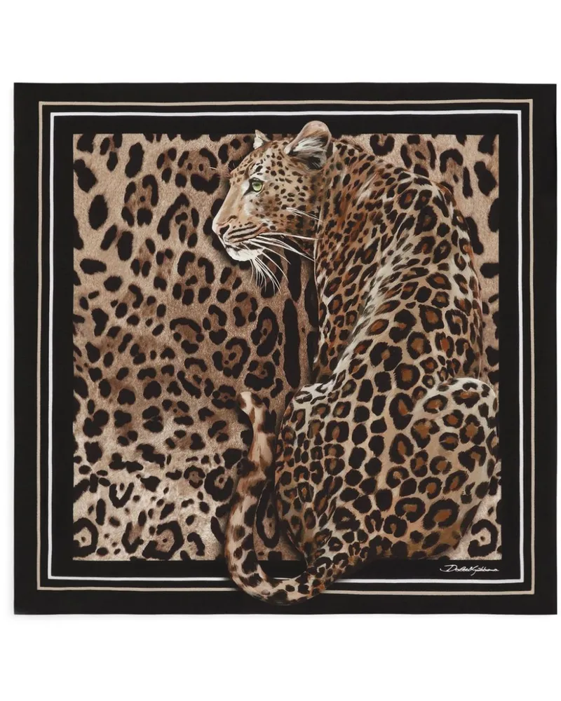 Dolce & Gabbana Schal mit Leoparden-Print - Braun Braun