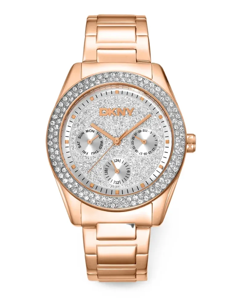DKNY Armbanduhr mit Kristallverzierung 36mm - Rosa Rosa