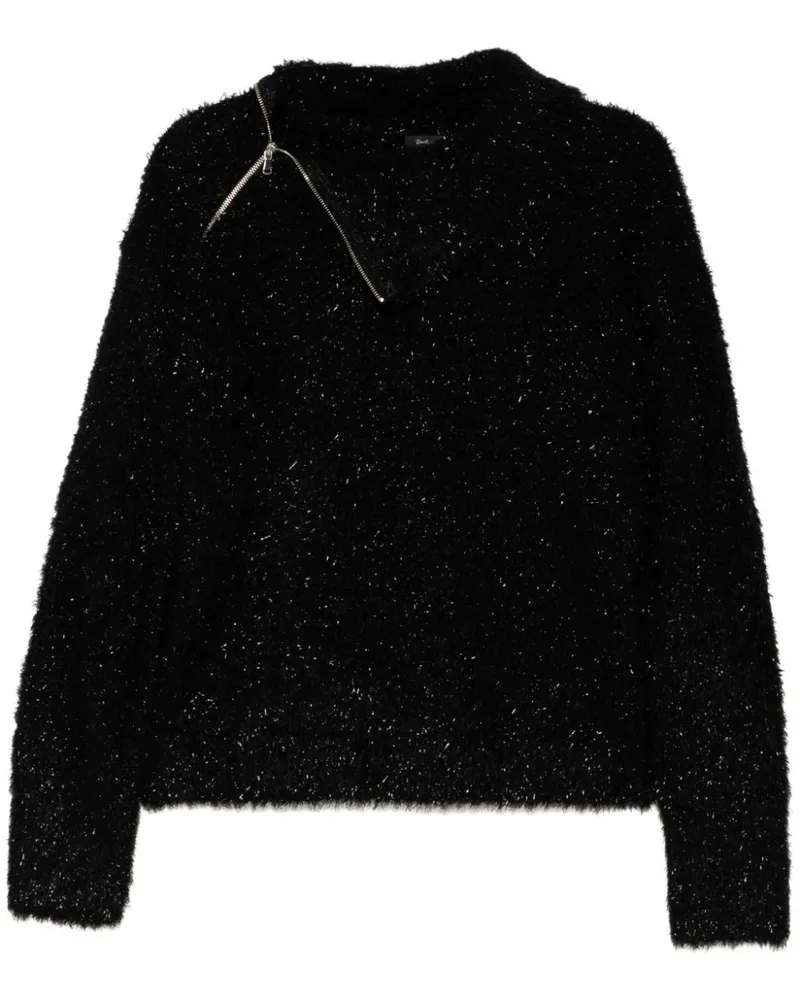 Tout a Coup Pullover mit umgeschlagenem Kragen - Schwarz Schwarz