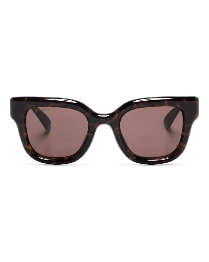 Gucci Sonnenbrille mit eckigem Gestell - Braun Braun