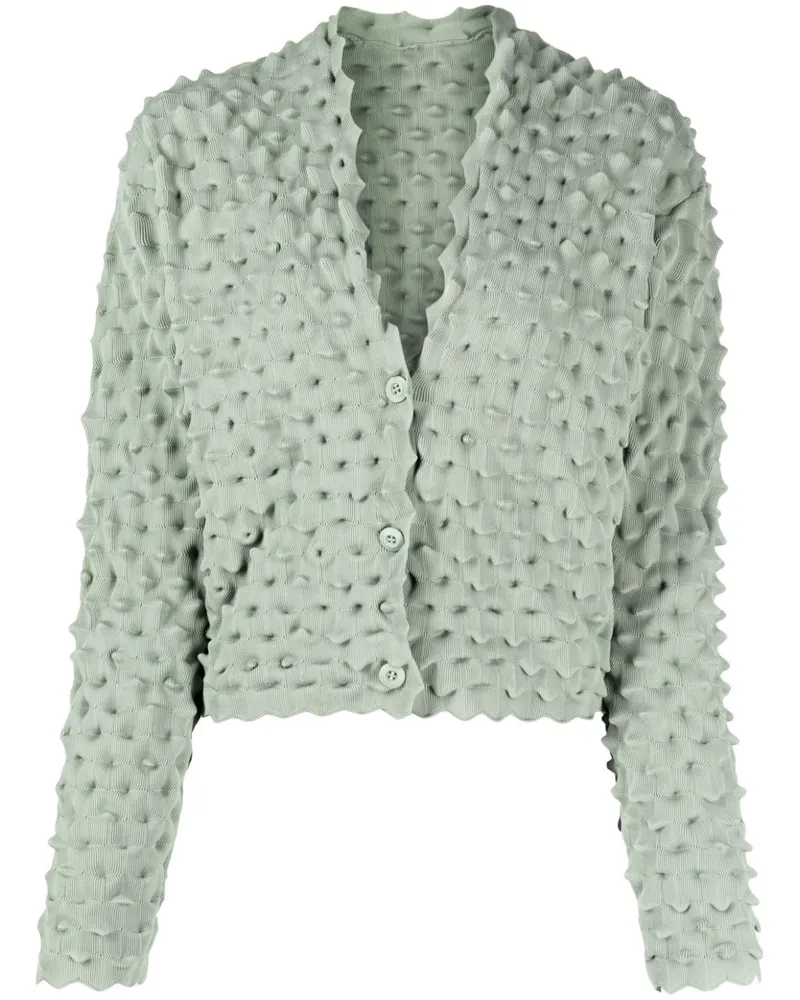 JNBY Cropped-Cardigan mit V-Ausschnitt - Grün Grün