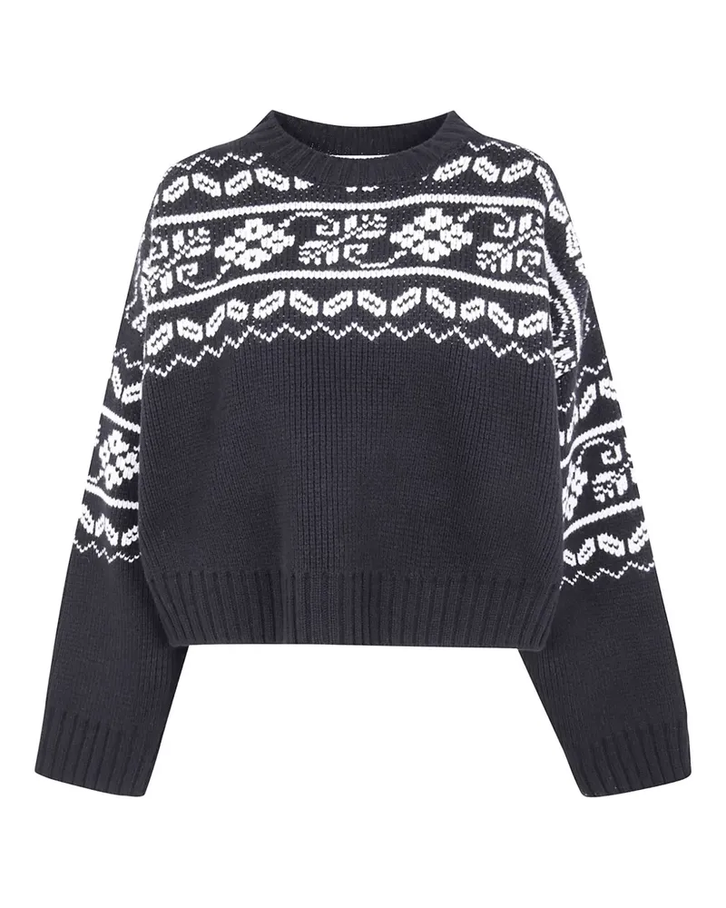 Róhe Pullover mit Fair-Isle-Muster - Schwarz Schwarz
