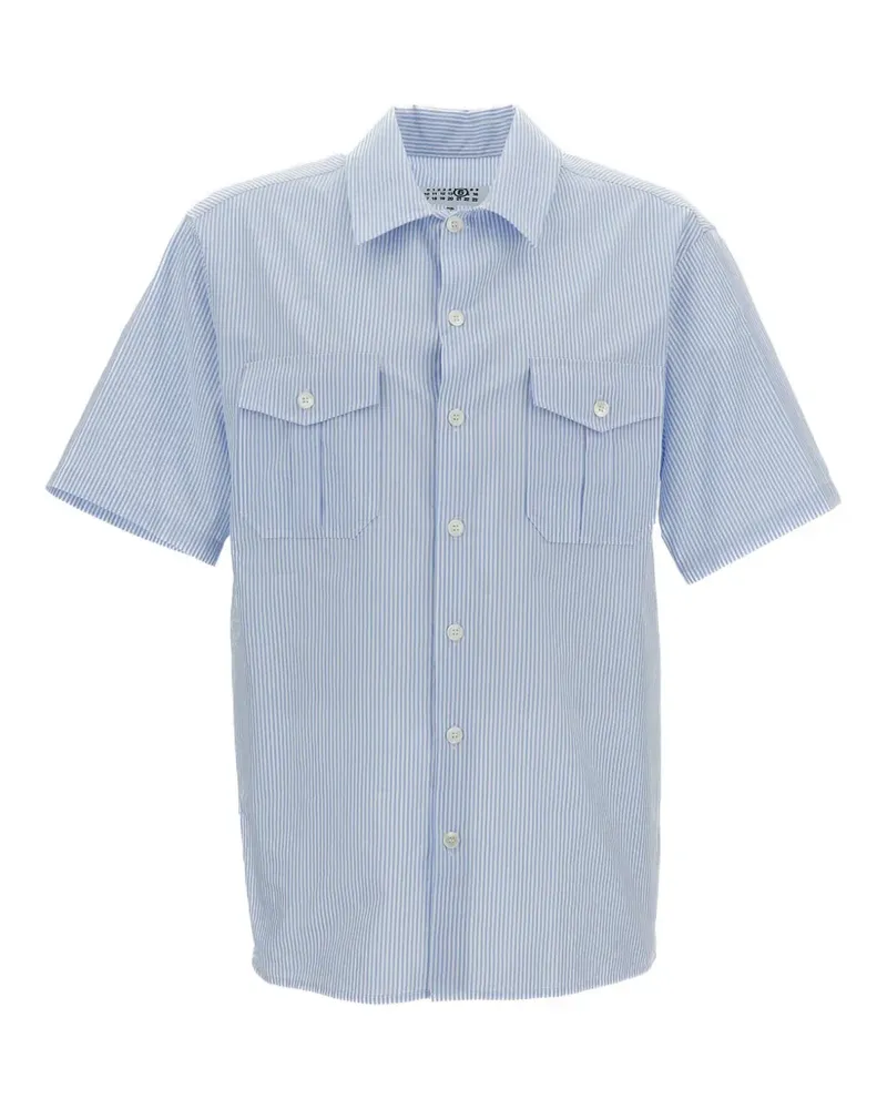 Maison Margiela pinstripe chest-pocket shirt - Blau Blau