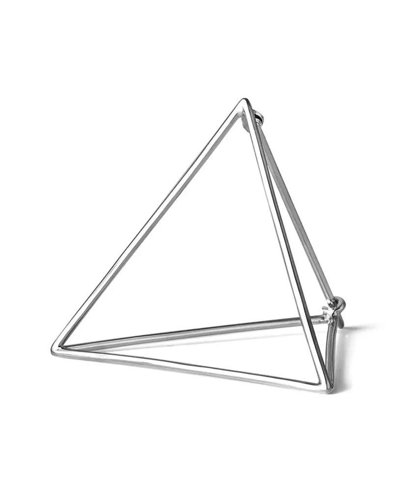 SHIHARA Dreieckiger Ohrring 30 - Metallic Metallic