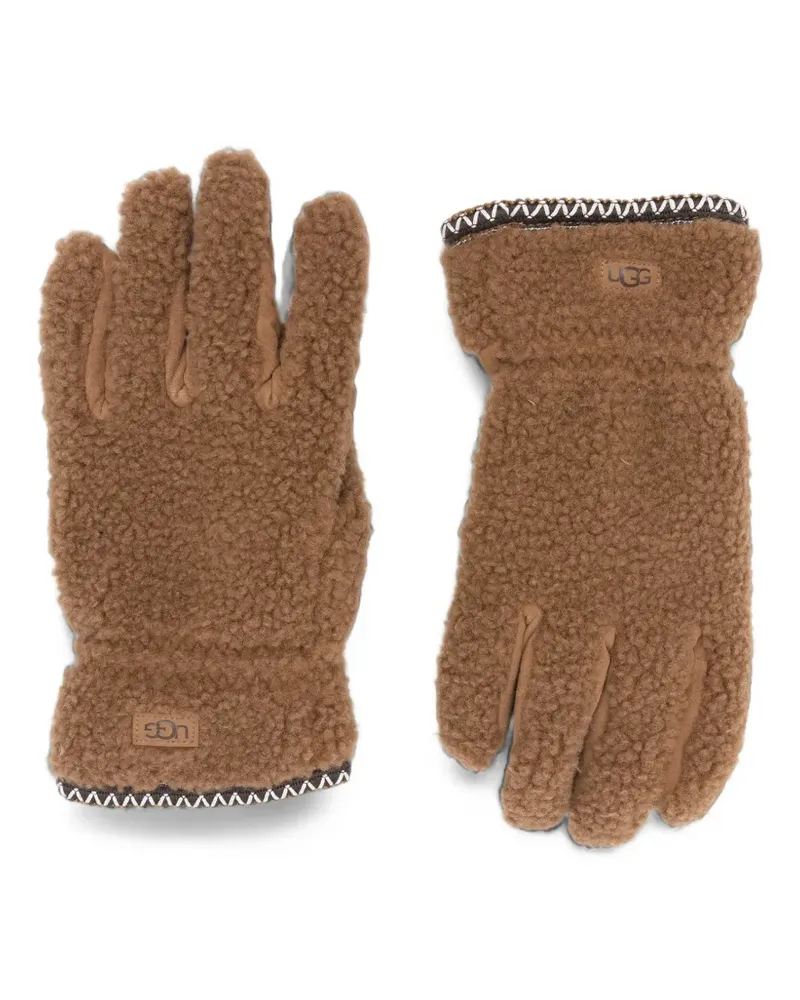 UGG Handschuhe mit Flechtdetail - Braun Braun