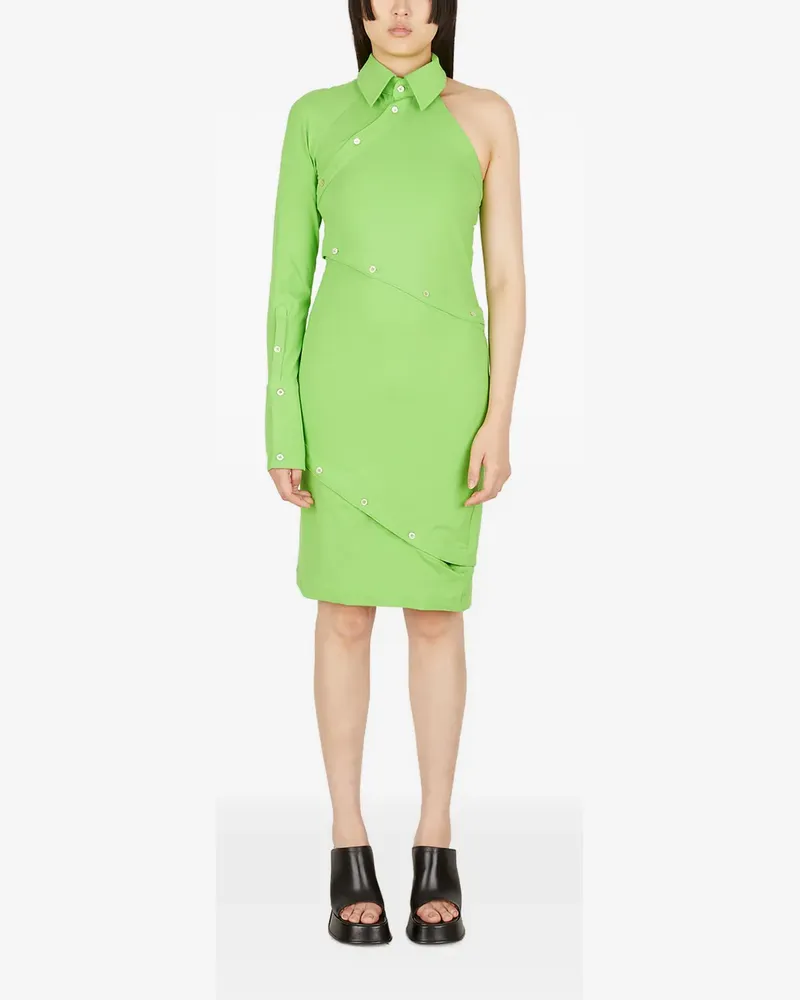 Ninamounah Geknöpftes Kleid mit Cut-Out - Grün Grün