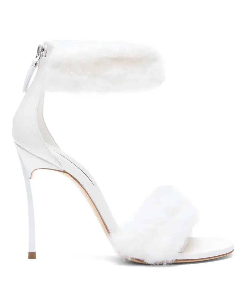 Casadei Blade Diva Minorca Sandalen aus Faux Fur - Weiß Weiß
