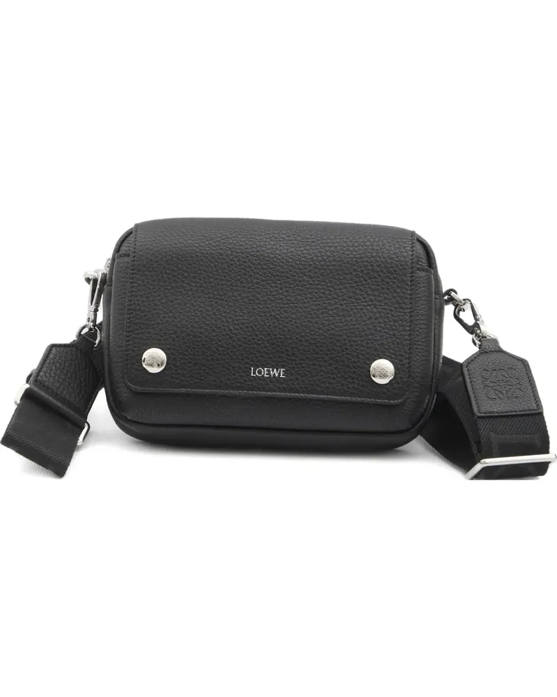 Loewe Kleine Pebble Kuriertasche - Schwarz Schwarz